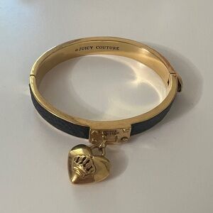 Juicy Couture Gold and Black Bangle with Heart Charm